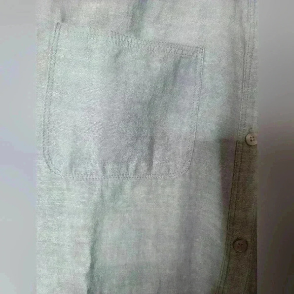 Free People denim tope with eyelet crocheted back. - Picture 6 of 7